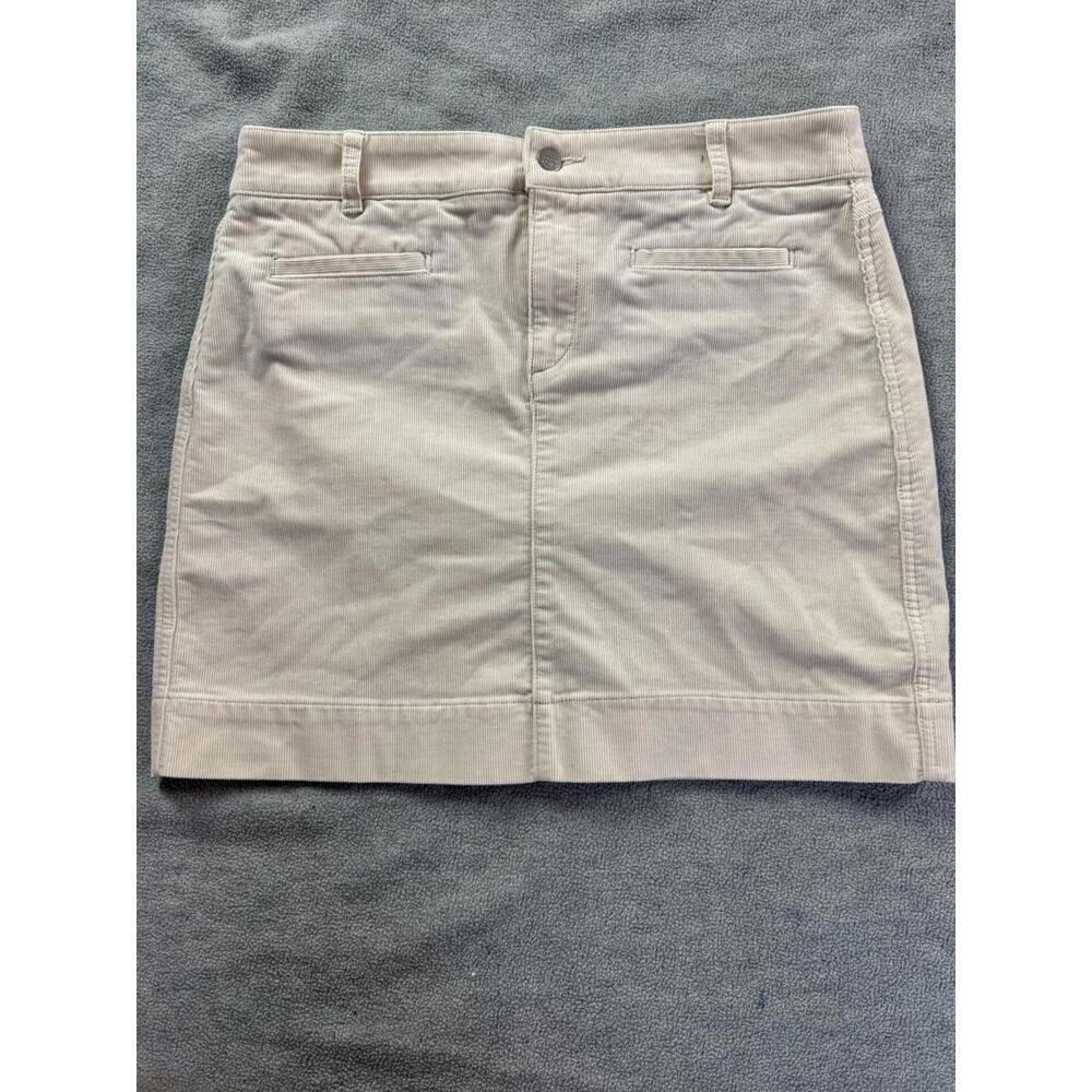 loft corduroy mini skirt cream‎ neutral preppy y2k academia chic